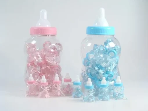 Biberon dragées rose- Lot de 30 + Grand biberon tirelire – Image 3