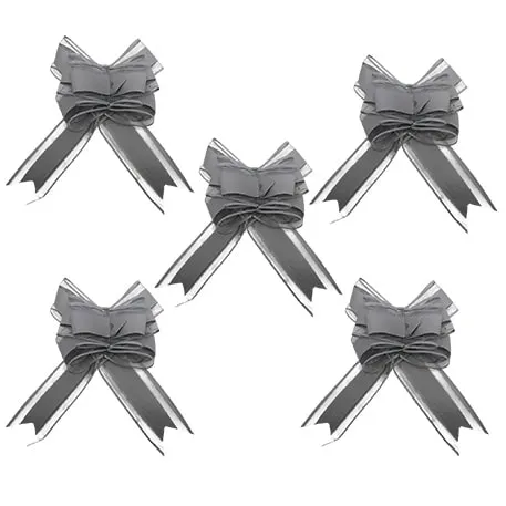 Noeud Voiture Mariage – Gris – Lot de 5