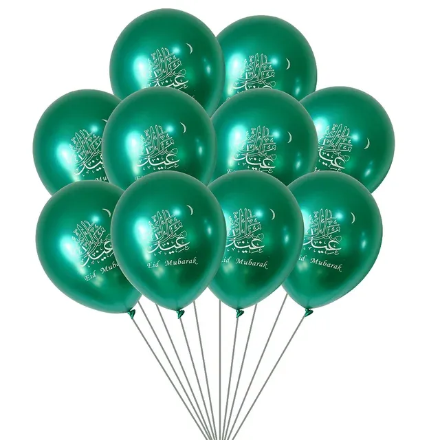 Lot de 10 BALLONS EID MUBARAK VERT