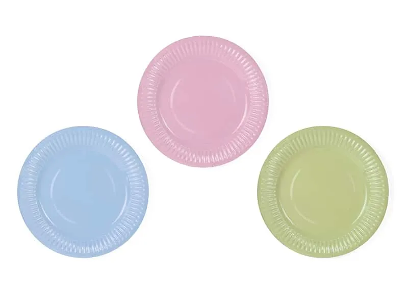 Assiette Rose/Bleu/Vert pastel – Lot de 6