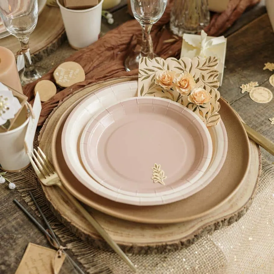 Assiette Bi-Color Blanc Cassé/Camel – Lot de 6 – Image 2