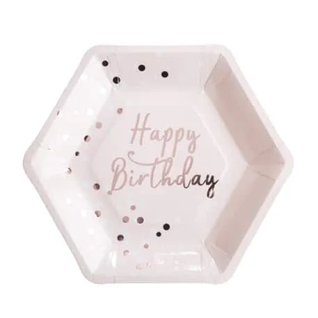 Assiette « Happy Birthday » Nude – Lot de 8